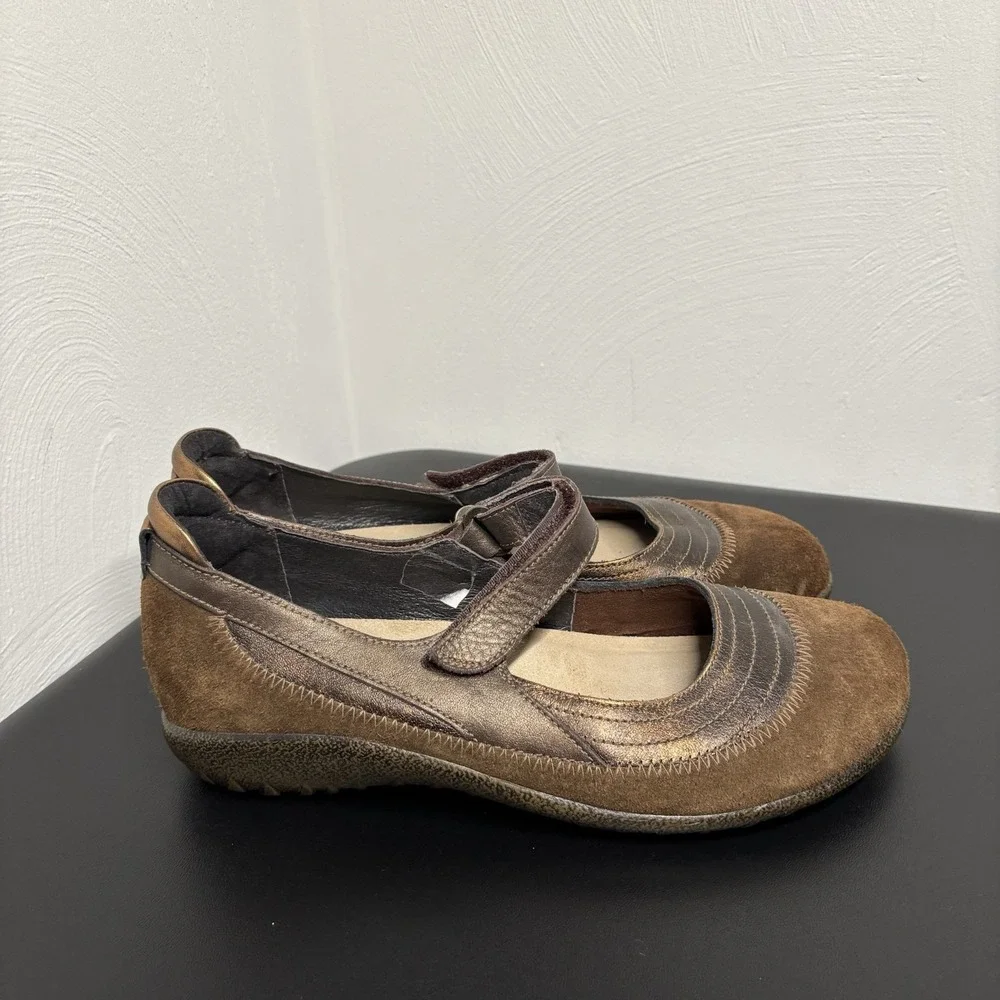 Naot Kirei Copper Mary Jane Loafers Brown Shoes Women's 7/38 Casual‎ Comfort